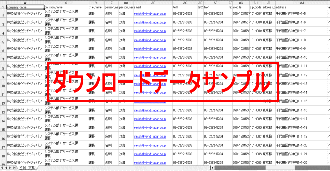 ダウンロードデータサンプル